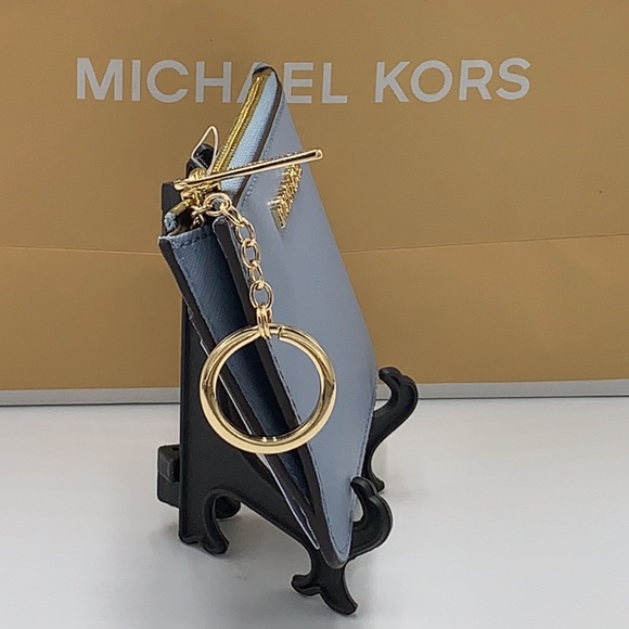 MICHAEL KORS SMALL TOP ZIP
COINPOUCH WITH ID CARD PALE BLUE 
COLOR - Picture 5 of 11